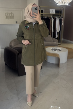 Haki SABİT BROŞ DETAYLI GİY-ÇIK