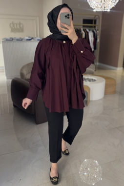 Bordo PARİS GÖMLEK