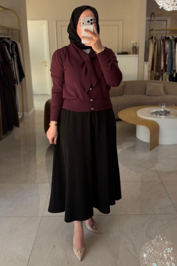 Bordo OMUZ ŞALLI KISA HIRKA 604