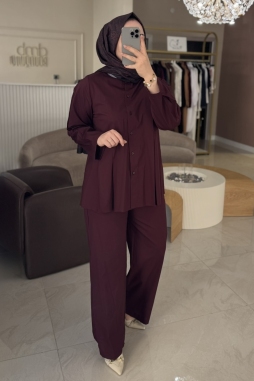 Bordo BASİC KOTON ŞIK TAKIM