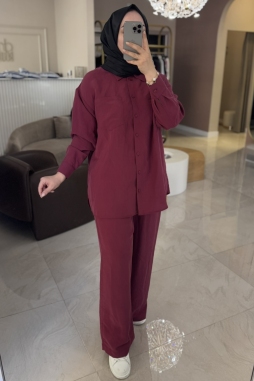 Bordo FİTİLLİ TENSEL TAKIM-1021