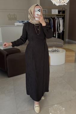 Acı Kahve Bel Bağlama Detay 2049 Elbise