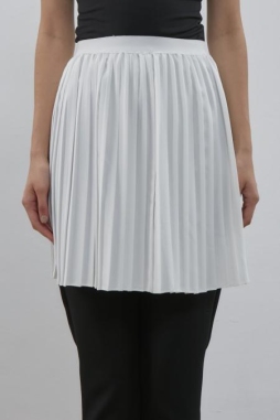 Merwish Beyaz Pilise İçlik Etek 