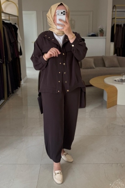 Bitter Gold Düğme Detaylı Şalvar Pantolon 1083
