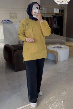 HARDAL ANGORA ÇİÇEK İŞLEME KAZAK 7004