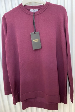 Bordo Kısa Oval Kesim Tunik-902