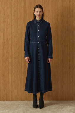 Lacivert Felix Denim Elbise 1959