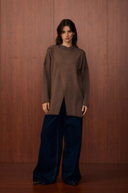 Kahverengi MAKAS TUNİK 1559