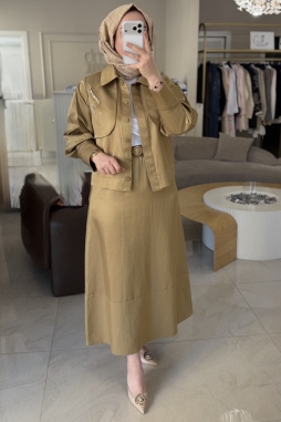 BAL KÖPÜĞÜ İŞLEMELİ KEMERLİ ETEKLİ TAKIM 1044