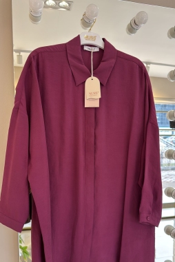 Mürdüm Tensel Rahat Gömlek-3001