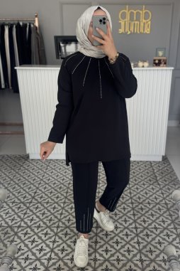 Siyah Metal Drop Süs Takım
