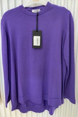 Lila Kısa Oval Kesim Tunik-902