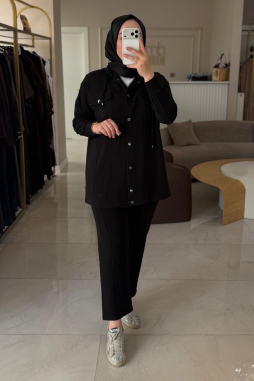 Siyah SPOR DİKİŞLİ MODAL TAKIM 