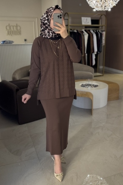 Kahverengi KAZAYAĞI KALEM ETEK TAKIM 1350