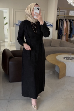 Siyah BEL BAĞLAMA DETAY 2049 ELBİSE