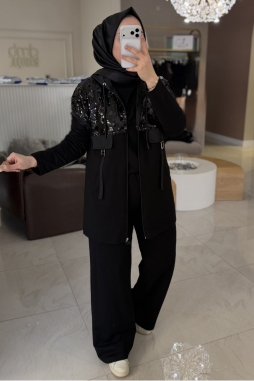 Siyah Yelekli Üçlü Takım