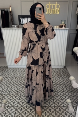 Siyah Yelpaze Elbise