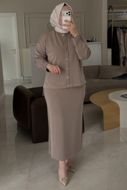 Camel Nervür Detay Etek Takım