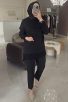 Nuss Siyah 3003 İpek Tunik