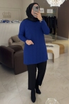 Nuss Saks Mavisi Bükme Detay Tunik 907
