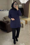 Nuss Lacivert Bükme Detay Tunik 907