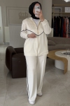 Nuss Beyaz Jakar Detaylı Takım 1095