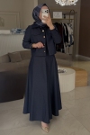 Esswaap Lacivert Denim Elbise Ceket Takım