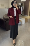 Bordo SHİNE KISA GÖMLEK