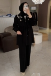 Selinada Siyah Omzu Süslemeli 4223 Takım