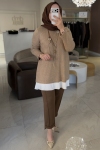 Esswaap Camel Kolyeli Pilise Detaylı Tunik