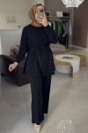 Nuss Siyah Önü Tül Çiçek İşlemeli 1030