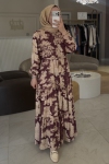 Merwish Bordo Bloom Serisi Elbise