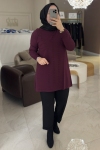 Nuss Bordo Bükme Detay Tunik 907