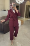 Merwish Bordo Blazer Ceket Takım