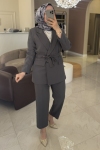 Merwish Antrasit Blazer Ceket Takım
