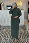 Yeşil Kemerli Elbise 2343Elb