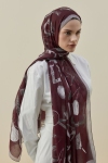 Merwish Bordo Luxe Minimal Şal