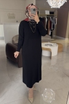 Nuss Siyah Triko Elbise 509