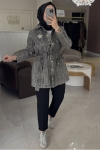 Nuss Gri Jakar Detaylı Denim Ceket