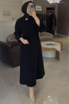 Siyah BROŞ ELBİSE 1592
