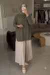 Tıg Trıko Haki Oversize Tunik