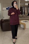 Nuss Bordo Triko Mixli Kupra Tunik