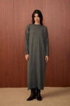 Merwish Gri Basic Triko Elbise 1508