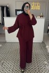 Bordo Krep Asimetrik Takım