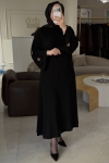 Wennora Siyah Taş Detaylı Oversize Elbise