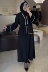 Nuraa Collections Siyah Alin Model Abaya