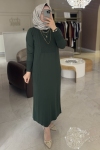 Nuss Yeşil Triko Elbise 509