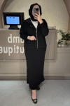 Nuss Siyah Siyah Jakar Detay Etekli Takım 1038