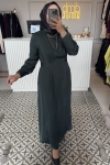 Yeşil Saten Elbise 2042