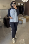 Tıg Trıko İndigo Çizgili Poplin Mix Takım